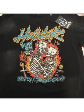 Hellstar Skeleton Rock Graphic T-Shirt Black Mens XL NWT